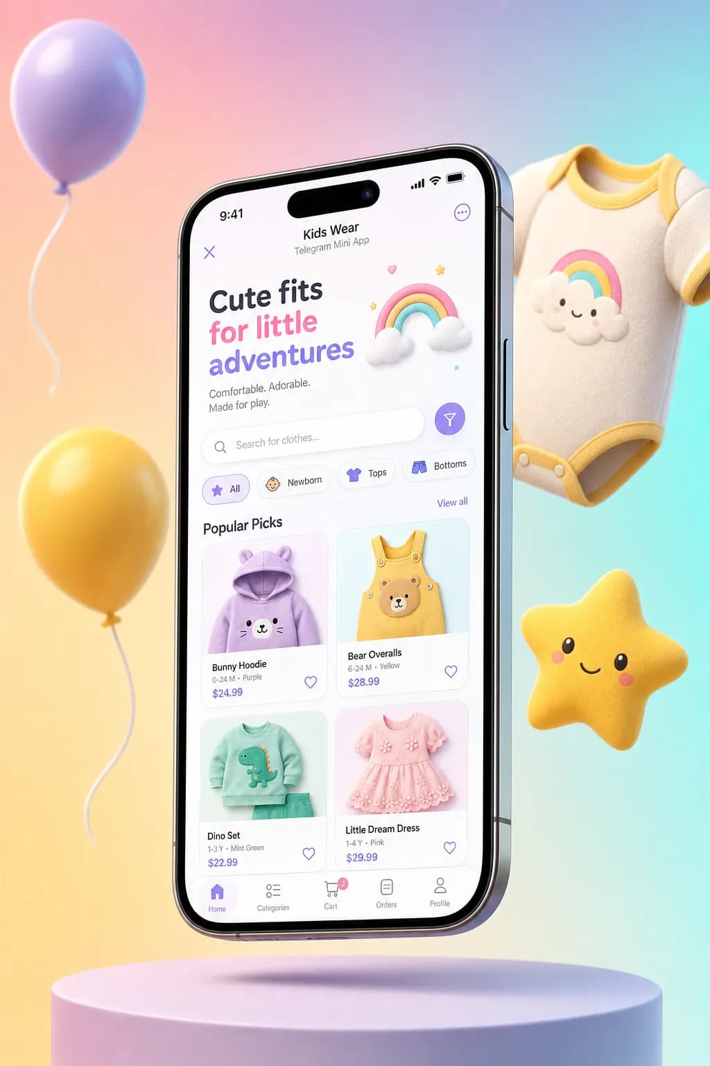 Tiny — Anak-anak storefront design preview